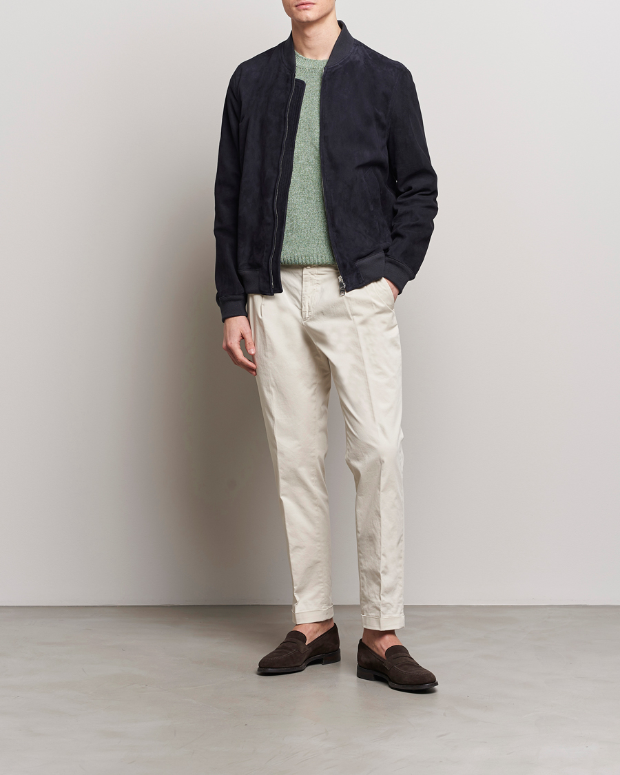 Herre | Jakker | Valstar | Zip Suede Jacket Navy