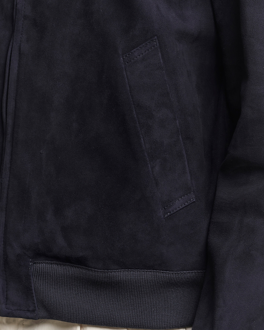 Herre | Jakker | Valstar | Zip Suede Jacket Navy