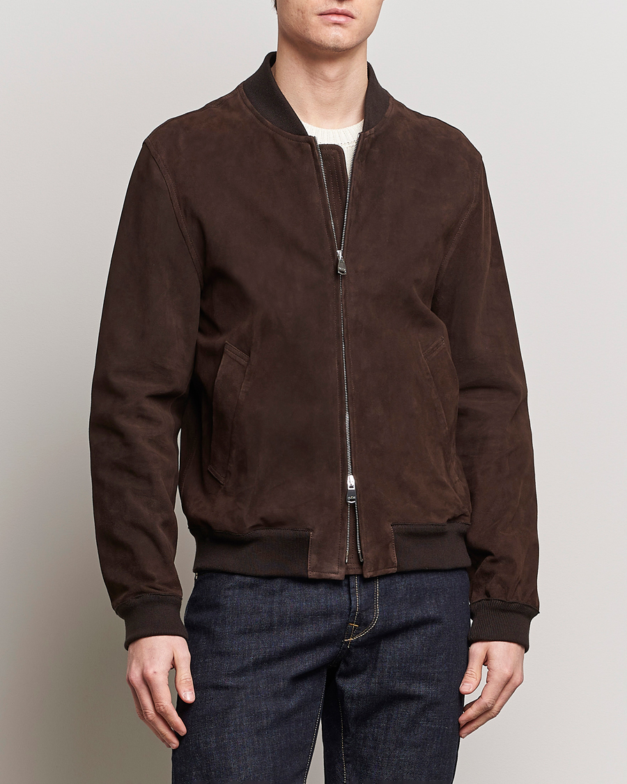 Herre |  | Valstar | Zip Suede Jacket Dark Brown