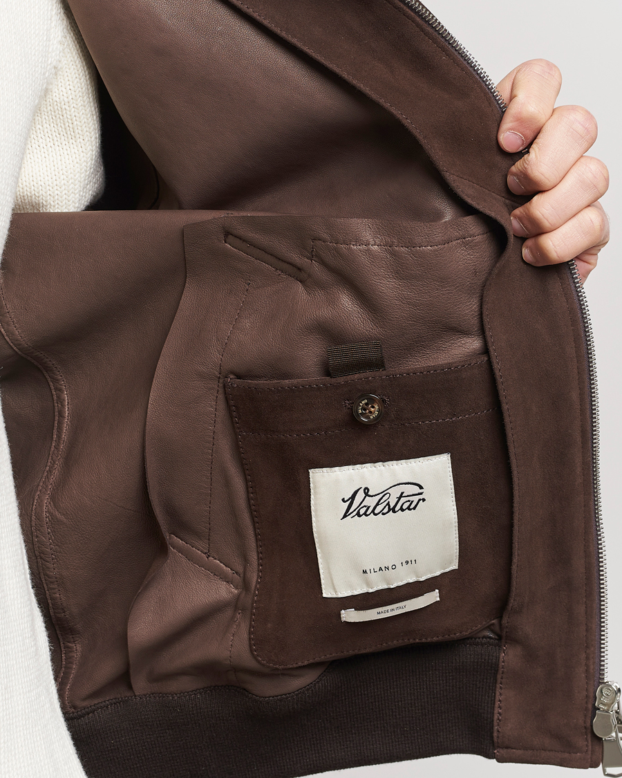 Herre | Jakker | Valstar | Zip Suede Jacket Dark Brown