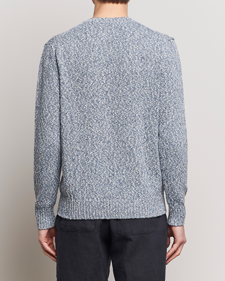Herre | Trøjer | Altea | Cotton Mouline Crew Neck Pullover Blue Melange