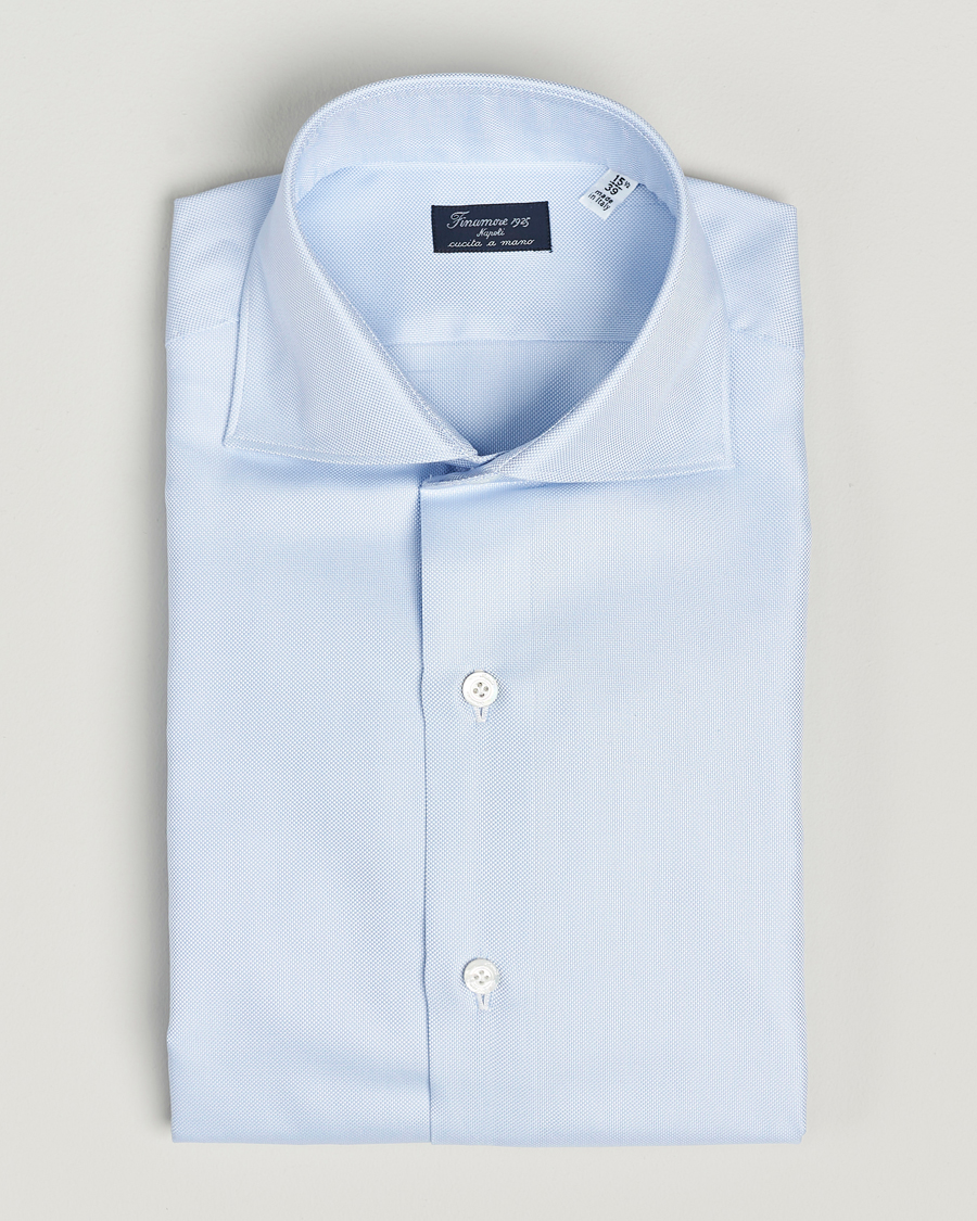 Herre | Skjorter | Finamore Napoli | Milano Slim Royal Oxford Shirt Light Blue