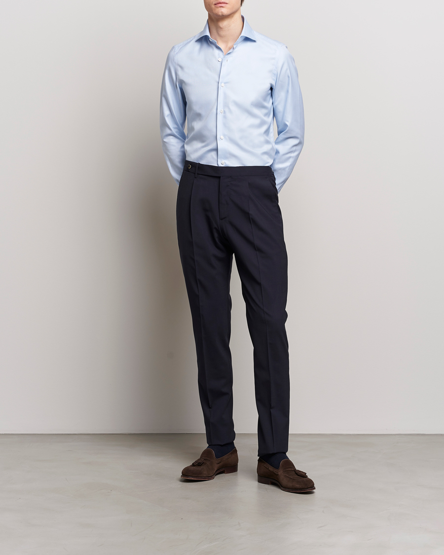 Herre | Wardrobe basics | Finamore Napoli | Milano Slim Royal Oxford Shirt Light Blue