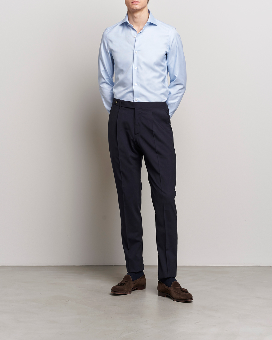 Herre | Italian Department | Finamore Napoli | Milano Slim Royal Oxford Shirt Light Blue