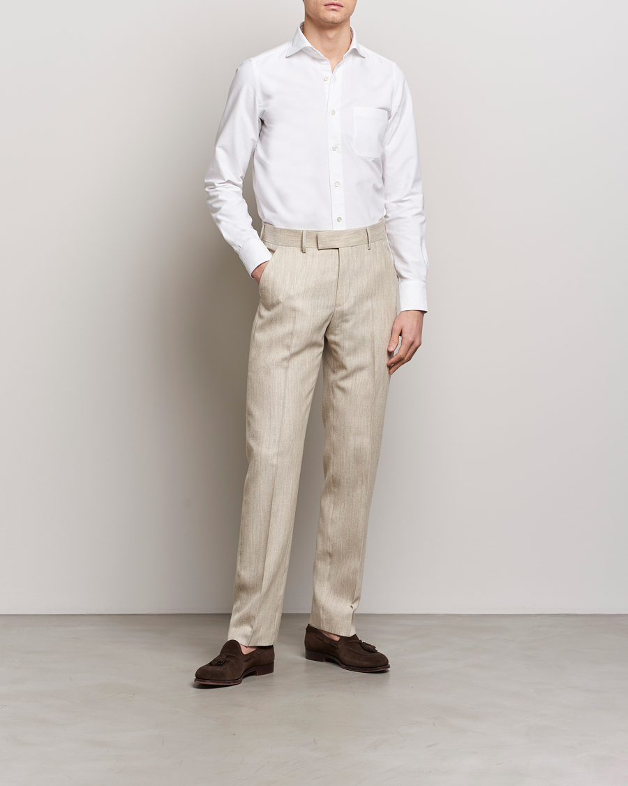 Herre | Skjorter | Finamore Napoli | Gaeta Chambray Shirt White