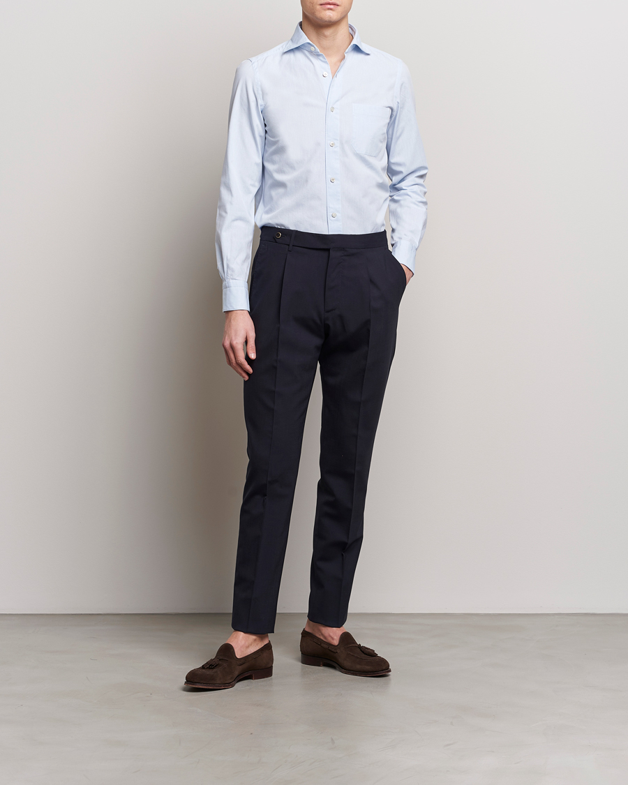 Herre | Skjorter | Finamore Napoli | Gaeta Chambray Shirt Light Blue