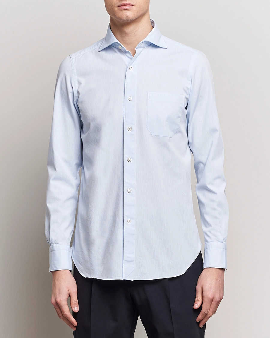 Herre | Skjorter | Finamore Napoli | Gaeta Chambray Shirt Light Blue