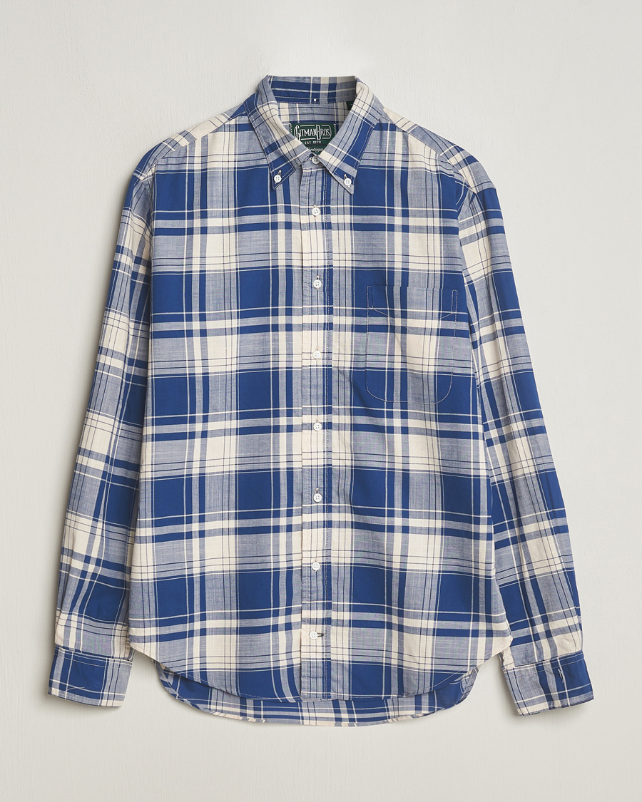 Herre | Skjorter | Gitman Vintage | Button Down Madras Shirt Blue Check