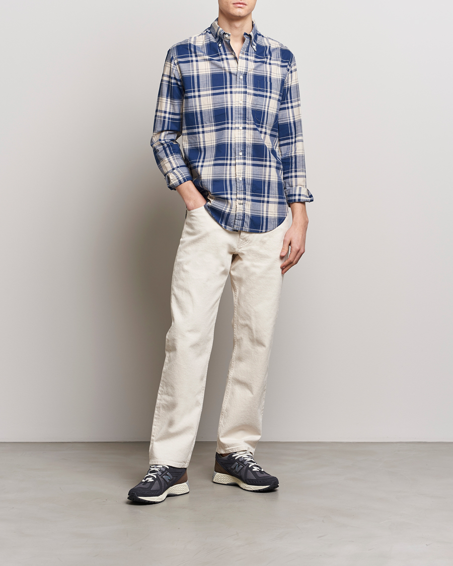 Herre | Skjorter | Gitman Vintage | Button Down Madras Shirt Blue Check