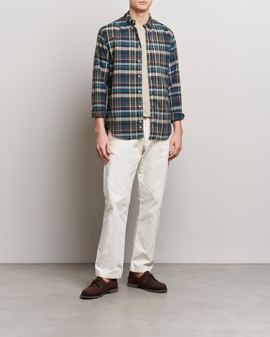 Herre | Skjorter | Gitman Vintage | Button Down Madras Shirt Green Check
