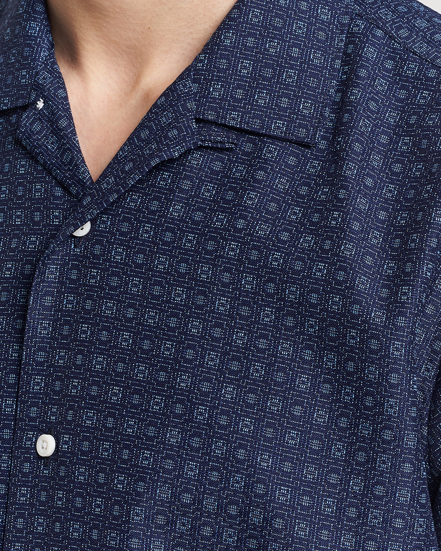 Herre | Skjorter | Gitman Vintage | Japanese Dobby Camp Shirt Navy