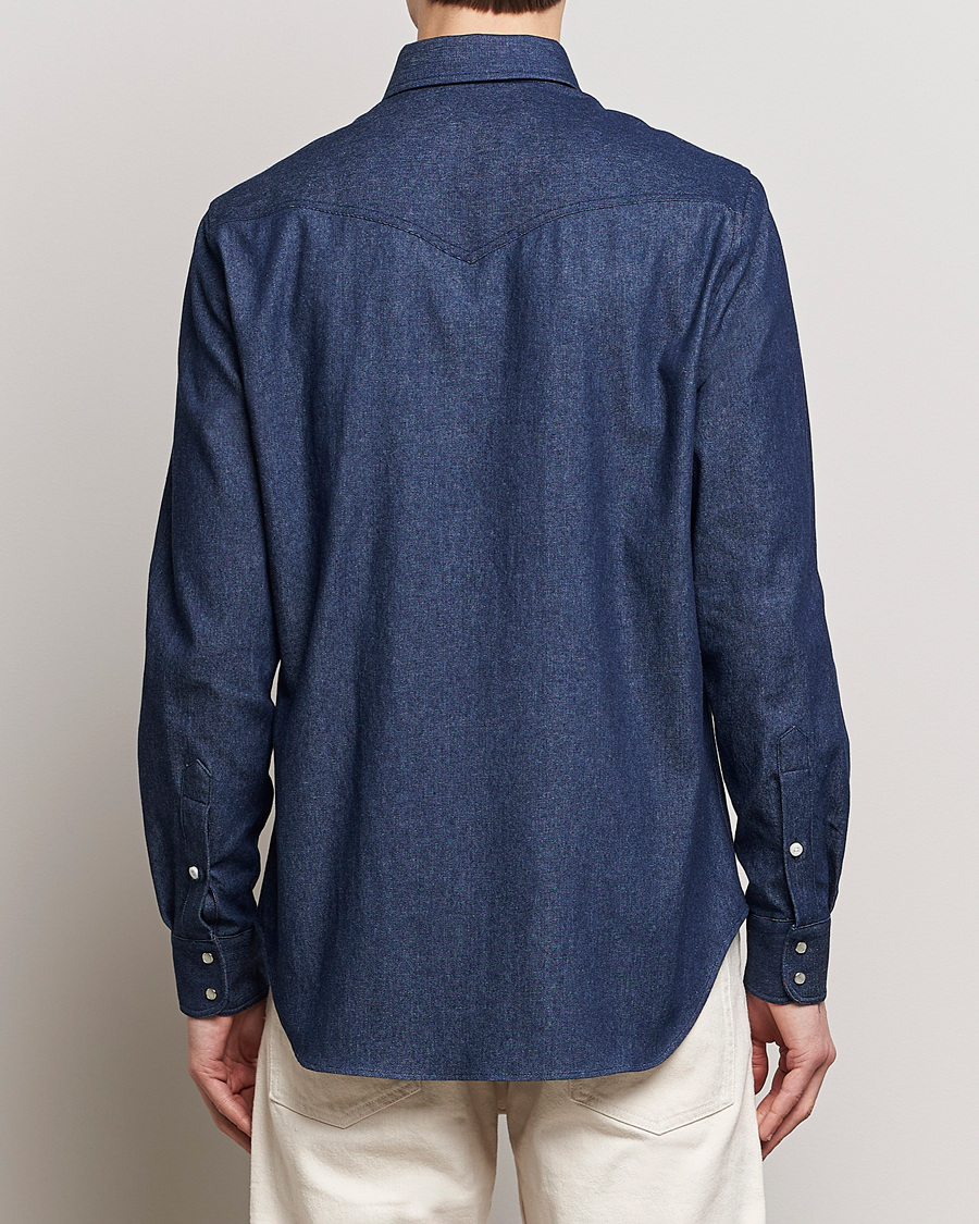 Herre | Skjorter | Gitman Vintage | Denim Western Shirt Dark Indigo