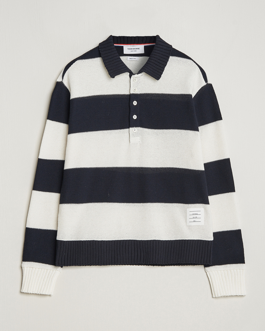 Herre | Trøjer | Thom Browne | Long Sleeve Rugby White/Navy