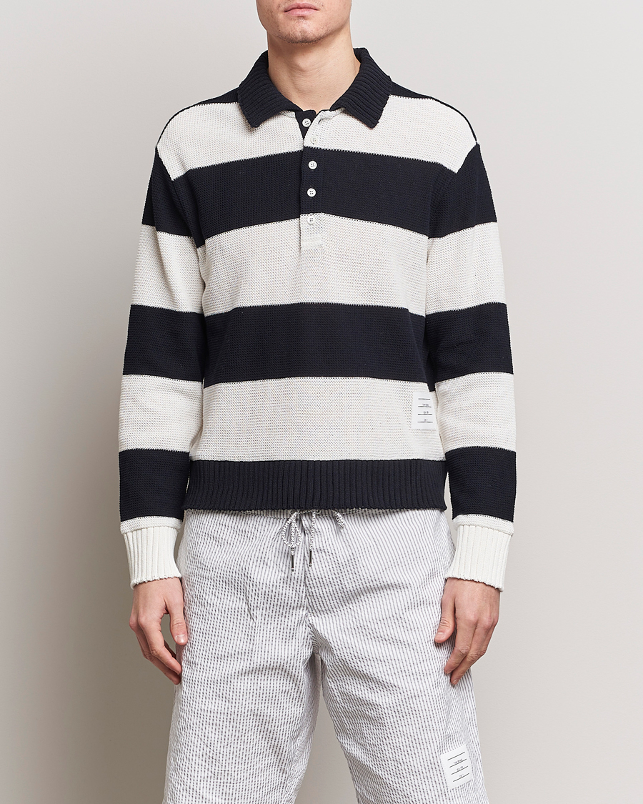Herre | Trøjer | Thom Browne | Long Sleeve Rugby White/Navy