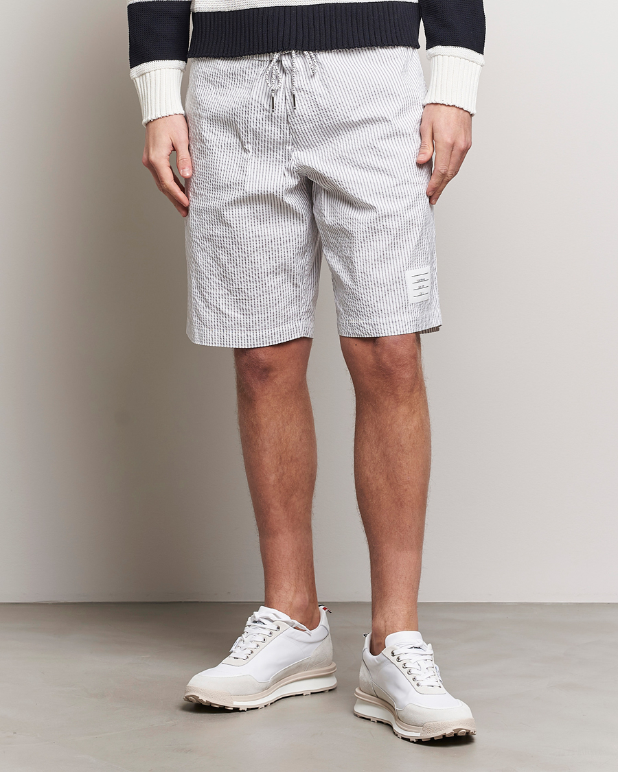 Herre | Afdelinger | Thom Browne | Seersucker Drawstring Board Shorts Light Grey