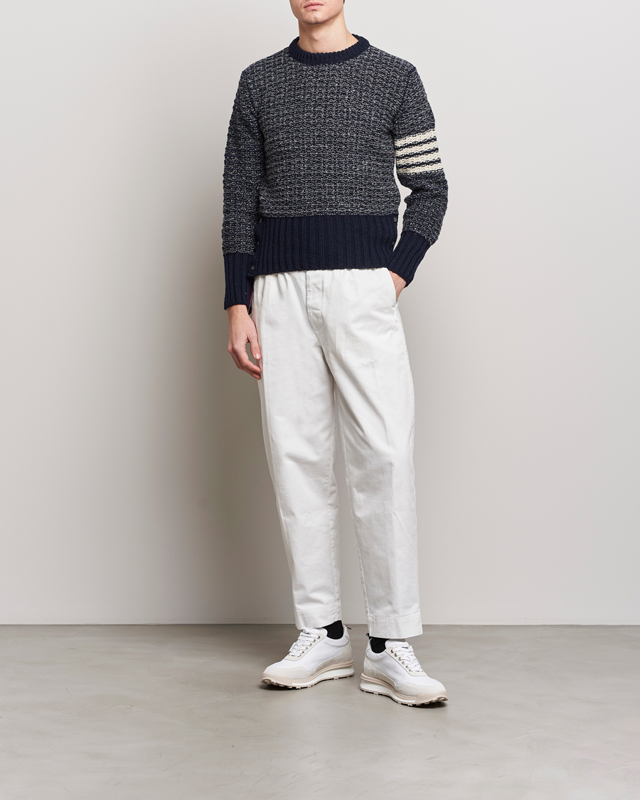 Herre | Trøjer | Thom Browne | 4-Bar Donegal Sweater Navy