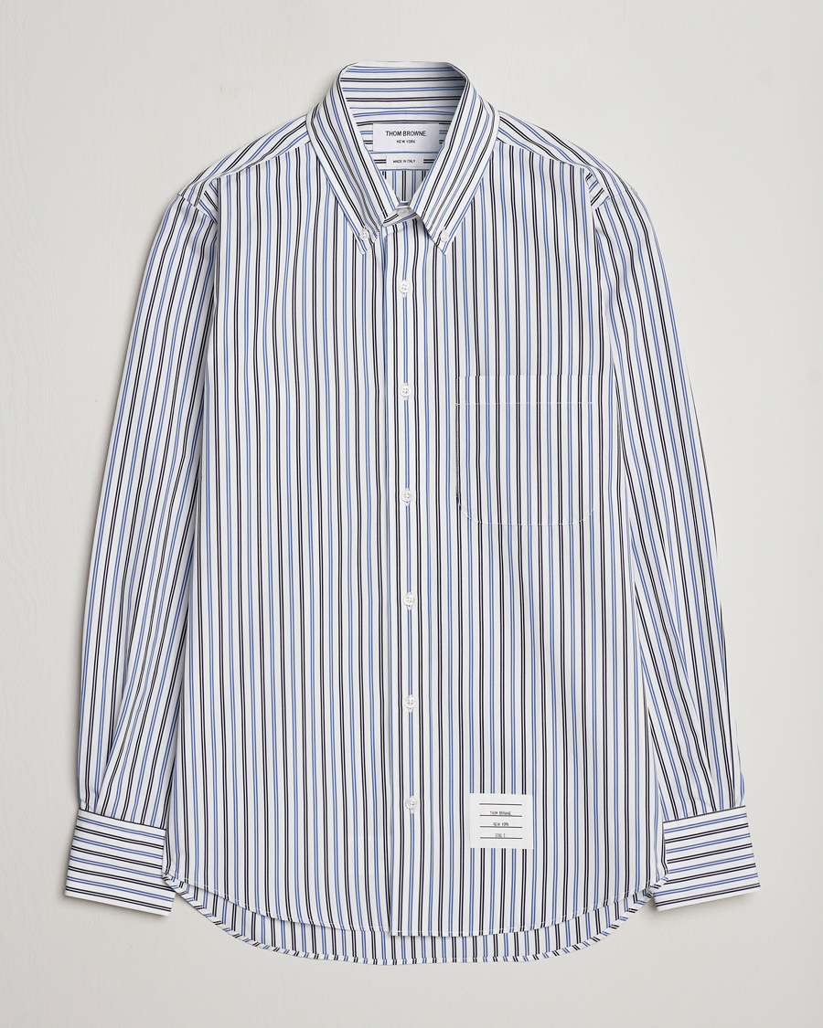 Herre | Skjorter | Thom Browne | Button Down Poplin Shirt Navy Stripes
