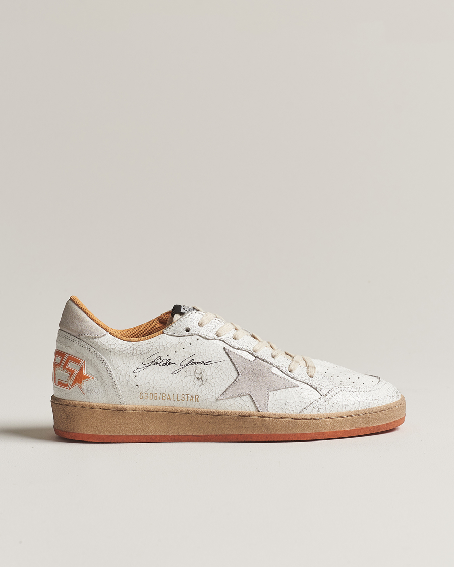 Herre | Golden Goose Deluxe Brand Ball Star Sneakers White/Orange | Golden Goose | Deluxe Brand Ball Star Sneakers White/Orange