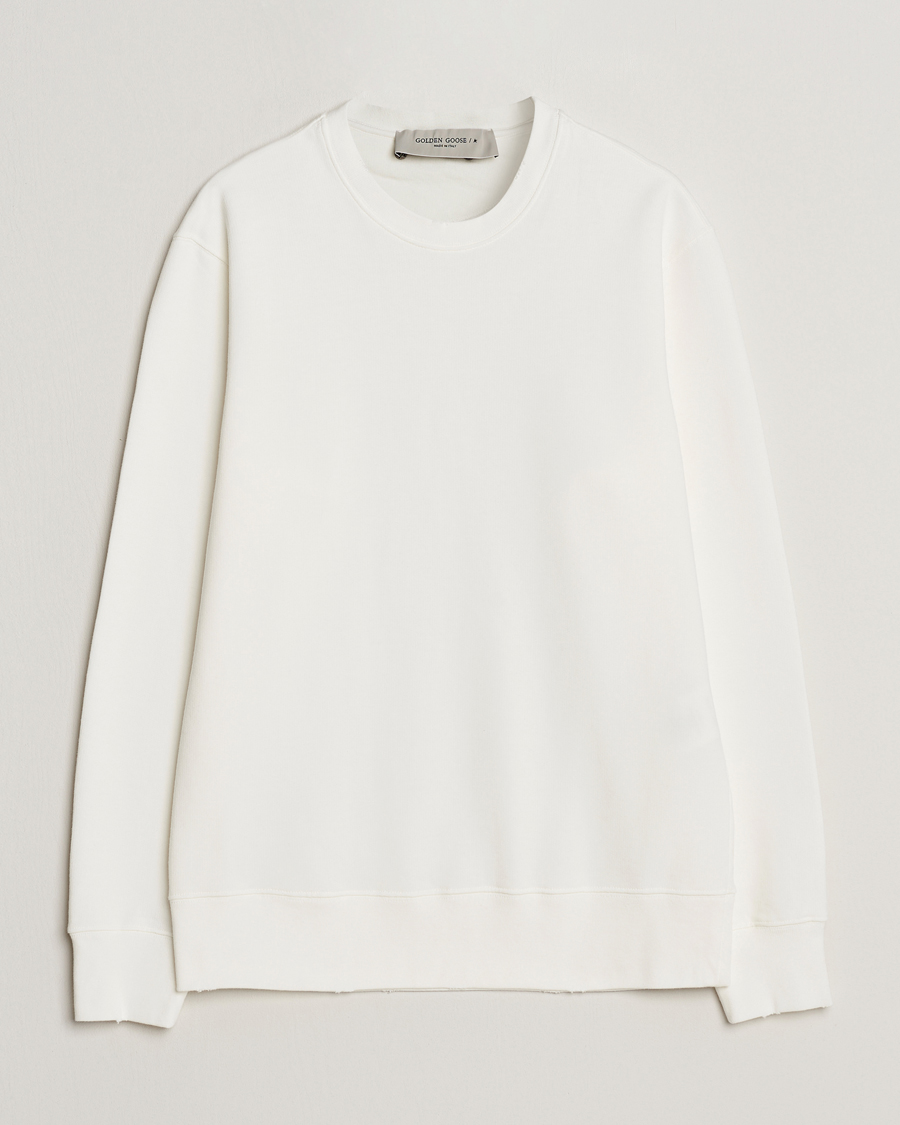 Herr |  | Golden Goose | Deluxe Brand Distressed Jersey Sweatshirt Vintage White