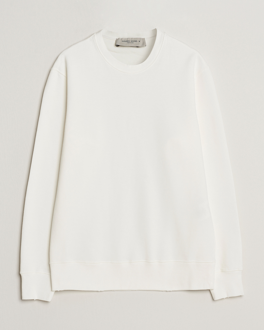 Herre | Trøjer | Golden Goose | Deluxe Brand Distressed Jersey Sweatshirt Vintage White