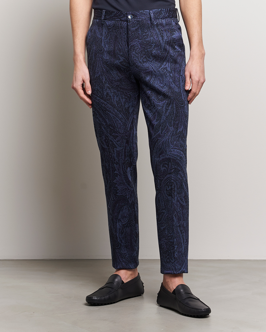 Herre | Pæne bukser | Etro | Tonal Paisley Trousers Navy