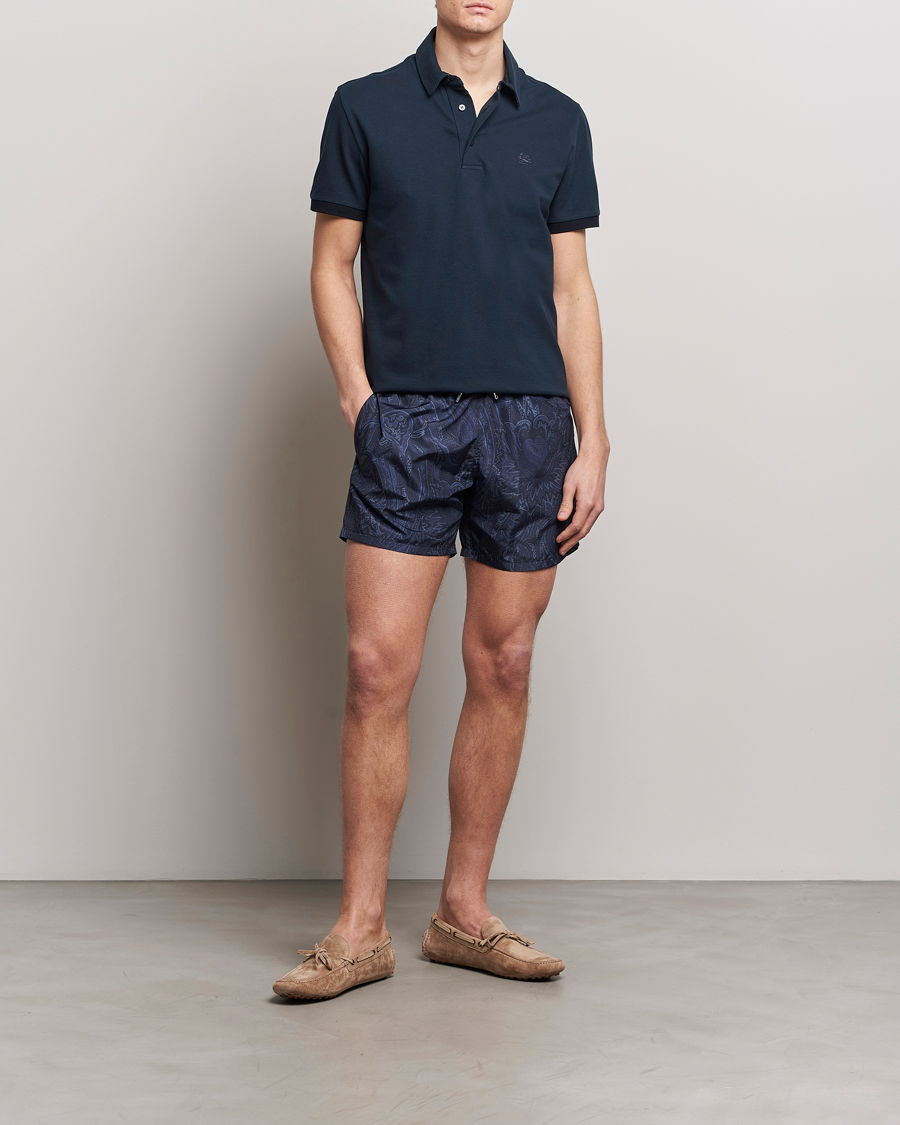 Herre | Polotrøjer | Etro | Contrast Paisley Polo Navy