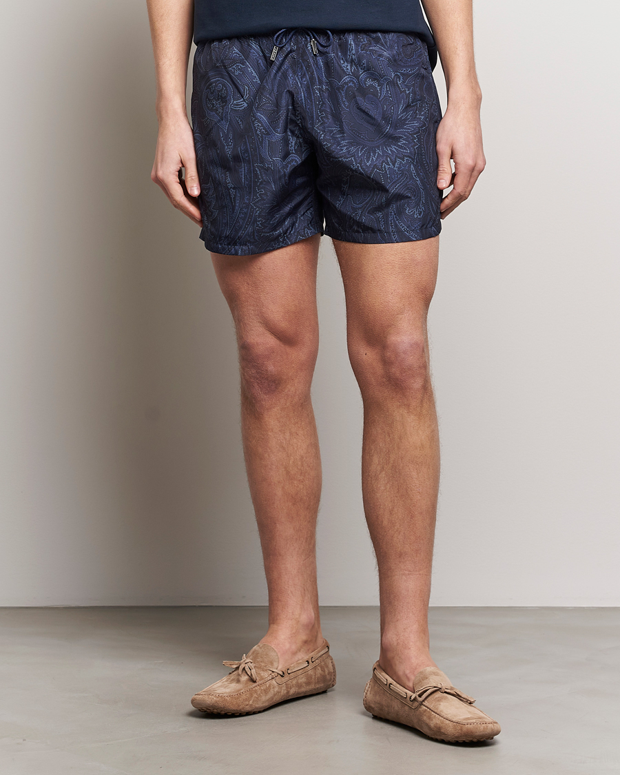 Herre | Badebukser | Etro | Tonal Paisley Swim Shorts Blue