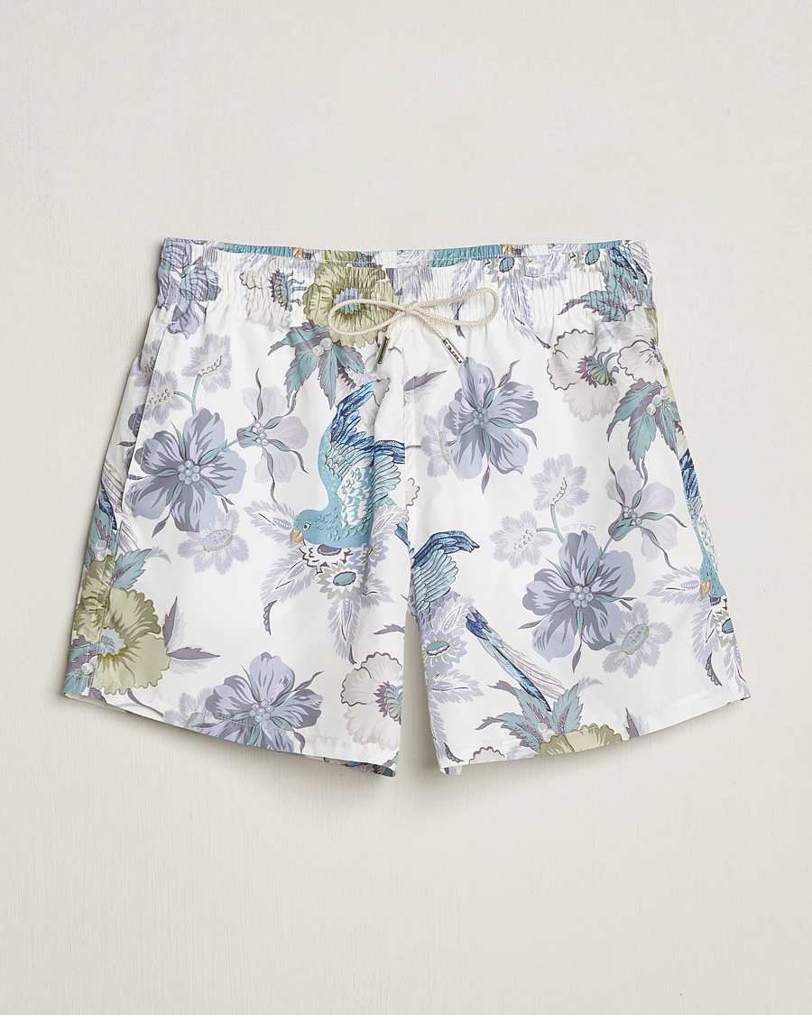 Herre | Badebukser | Etro | Floral Printed Swim Shorts Light Grey