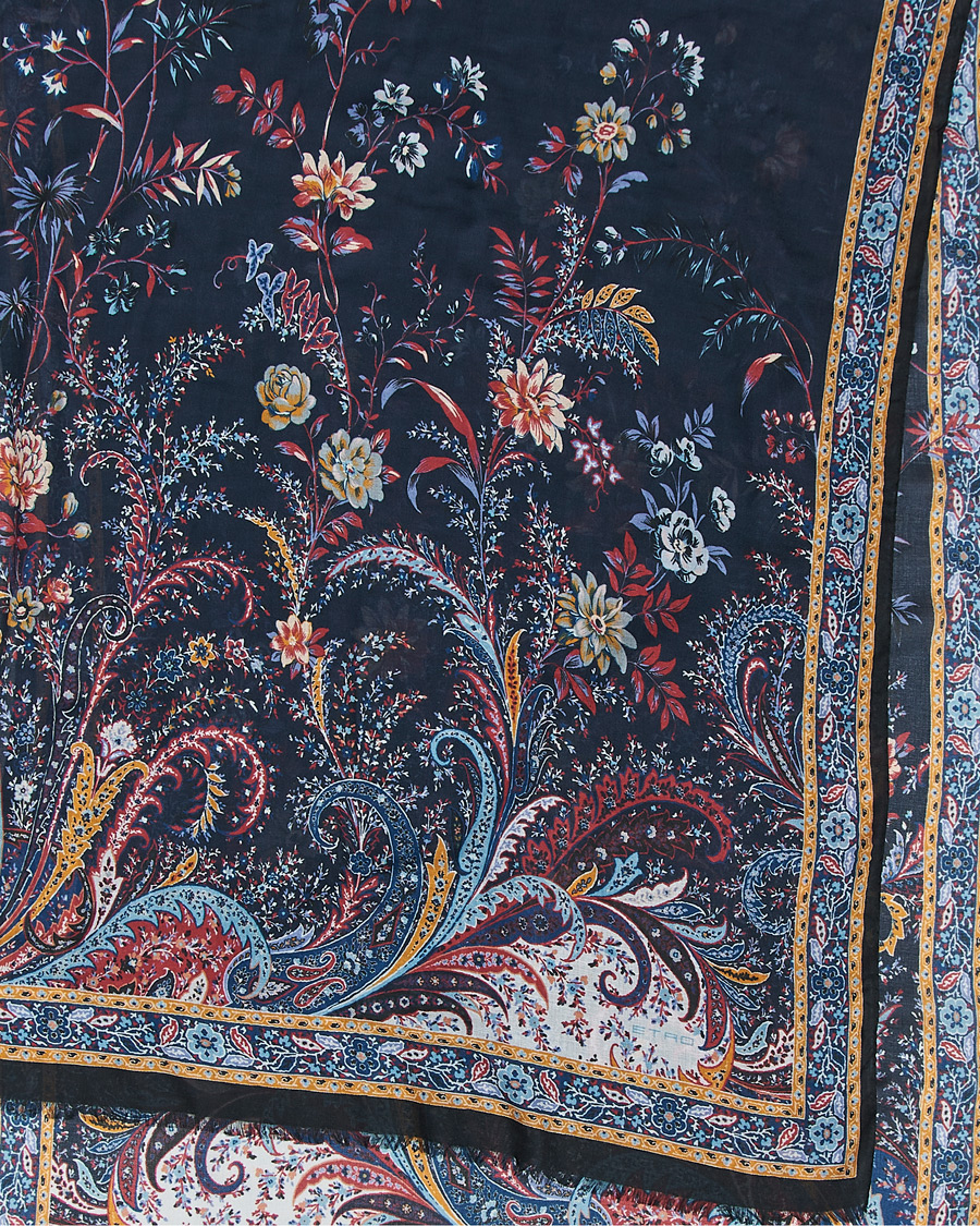 Herre | Etro Modal/Cashmere Printed Scarf Navy | Etro | Modal/Cashmere Printed Scarf Navy