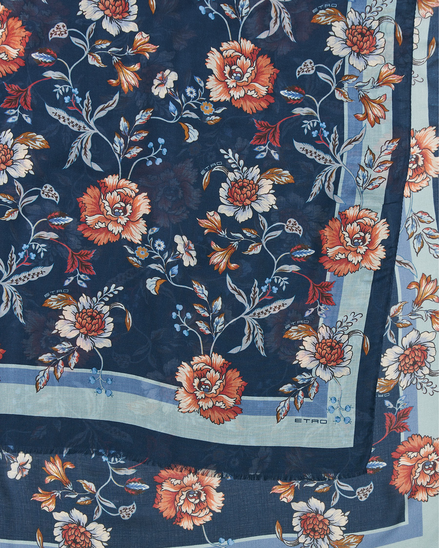 Herre | Etro Modal/Cashmere Printed Scarf Dark Blue | Etro | Modal/Cashmere Printed Scarf Dark Blue