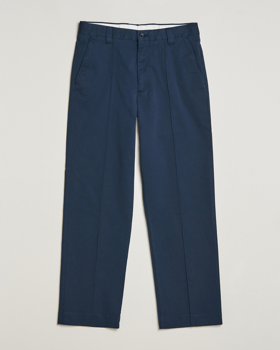 Herre | Bukser | NN07 | Tauber Pleated Trousers Navy Blue
