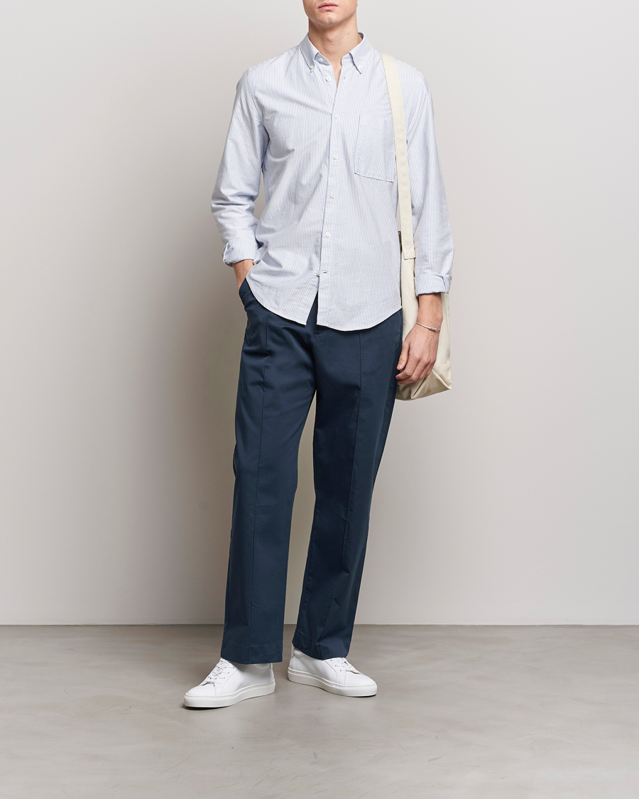 Herre | Bukser | NN07 | Tauber Pleated Trousers Navy Blue