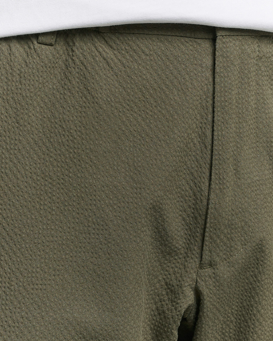 Herre | Bukser | NN07 | Billie Seersucker Drawstring Trousers Capers Green