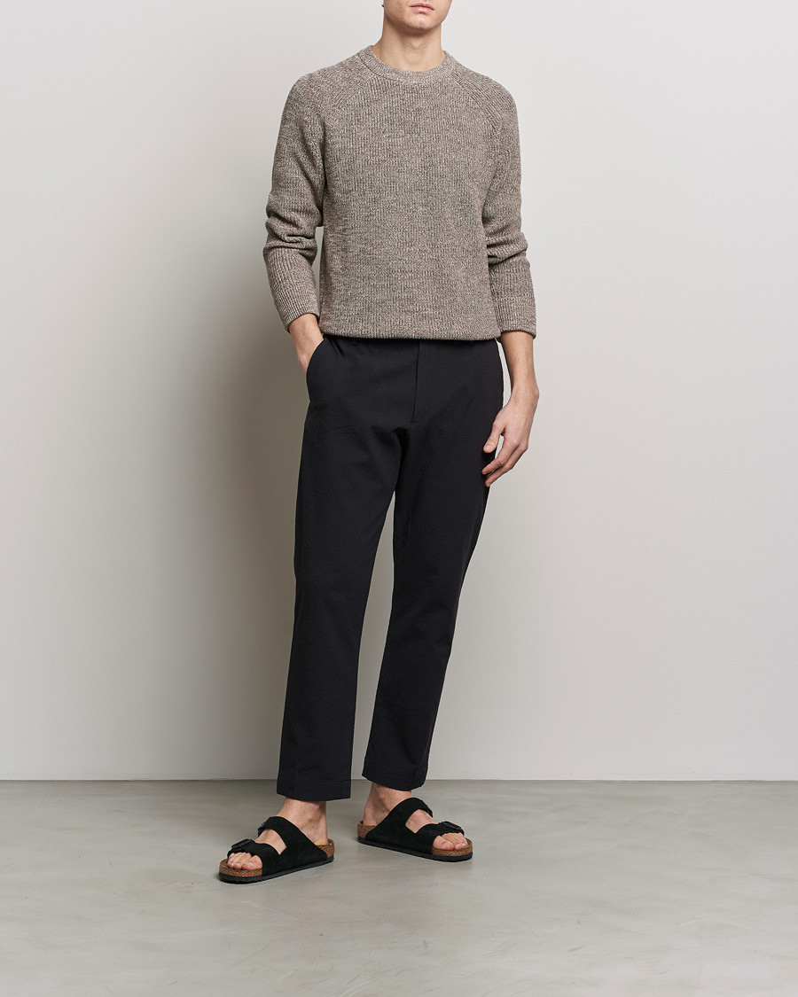 Herre | Bukser | NN07 | Billie Seersucker Drawstring Trousers Black