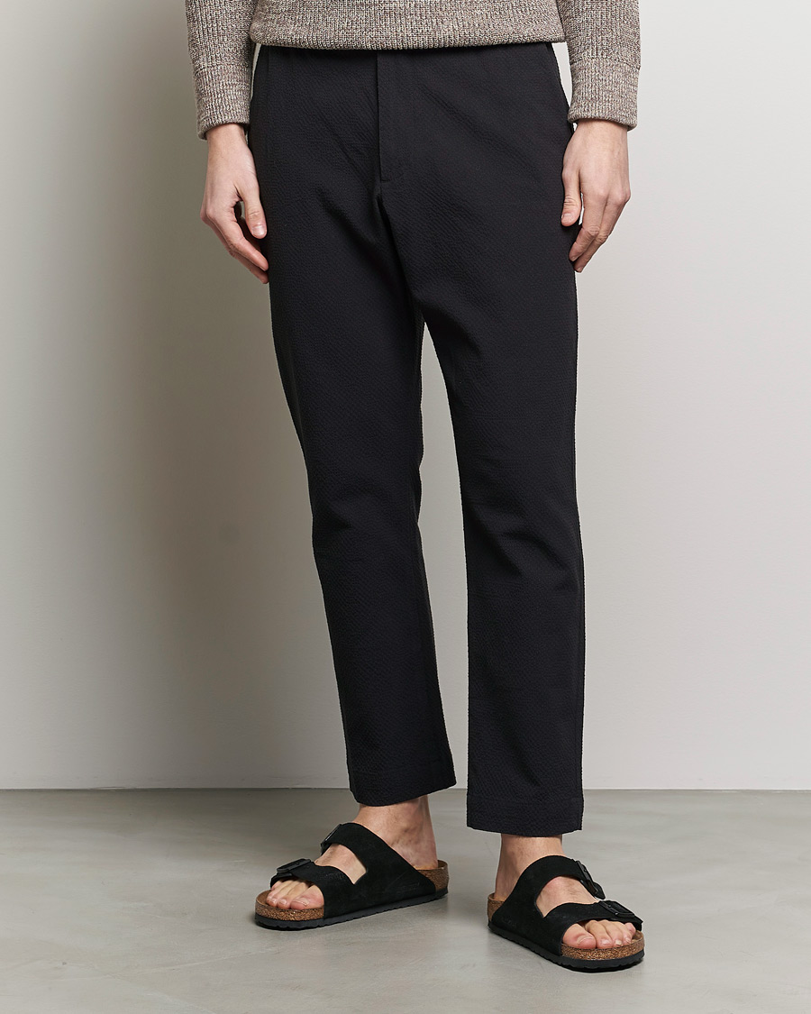 Herre | Tøj | NN07 | Billie Seersucker Drawstring Trousers Black