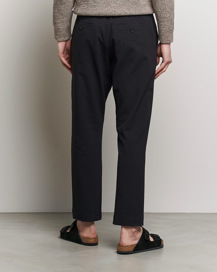 Herre | Bukser | NN07 | Billie Seersucker Drawstring Trousers Black