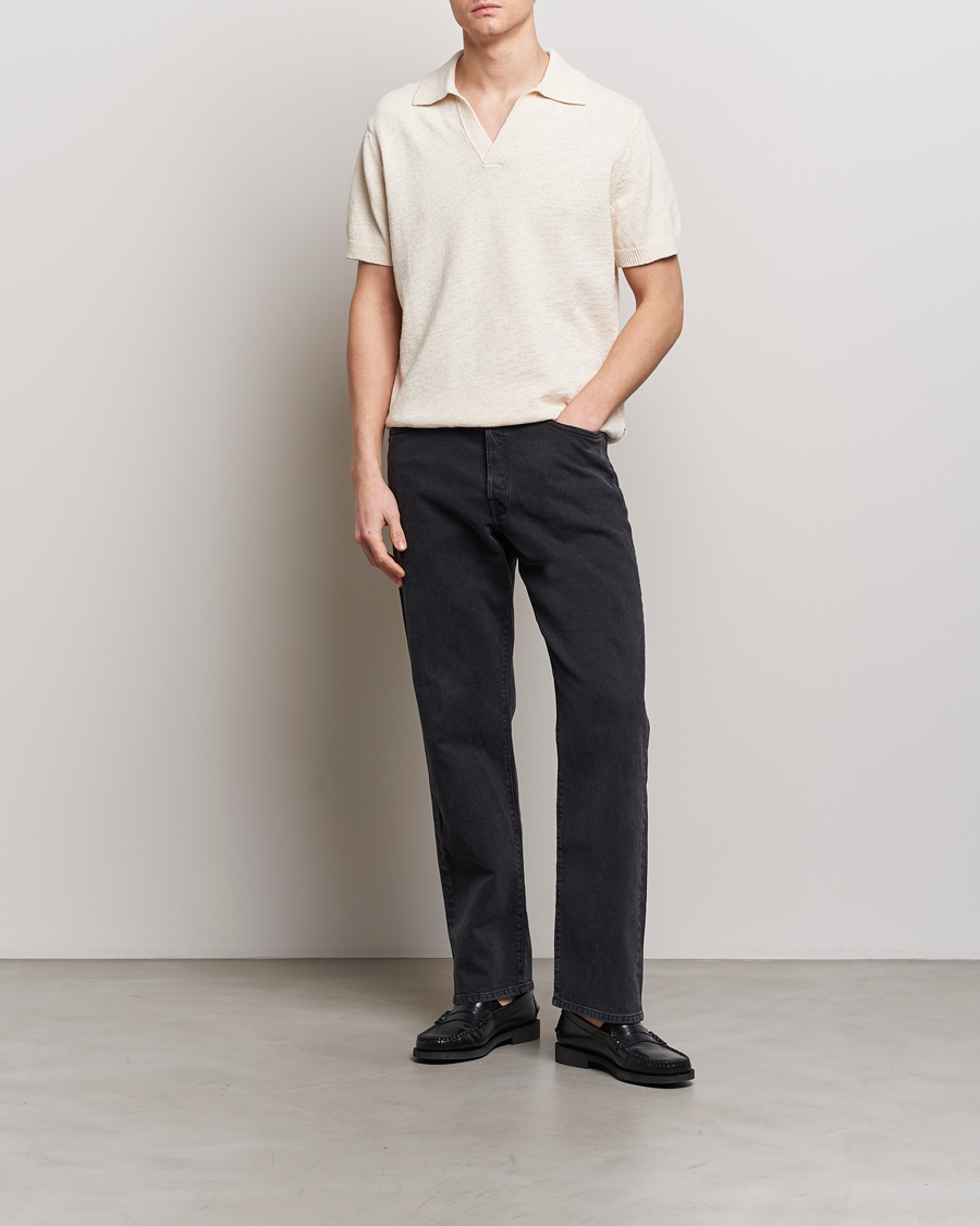 Herre | Polotrøjer | NN07 | Ryan Open Collar Knitted Polo Off White