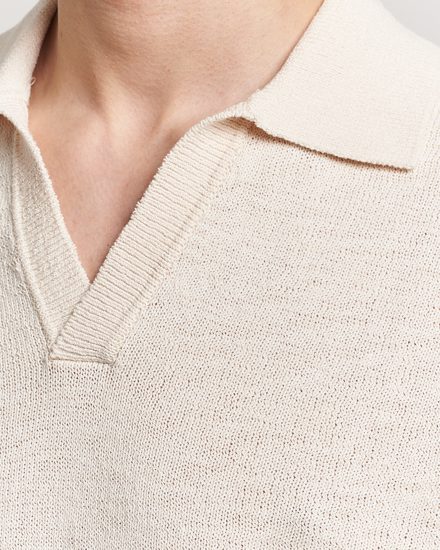 Herre | Polotrøjer | NN07 | Ryan Open Collar Knitted Polo Off White