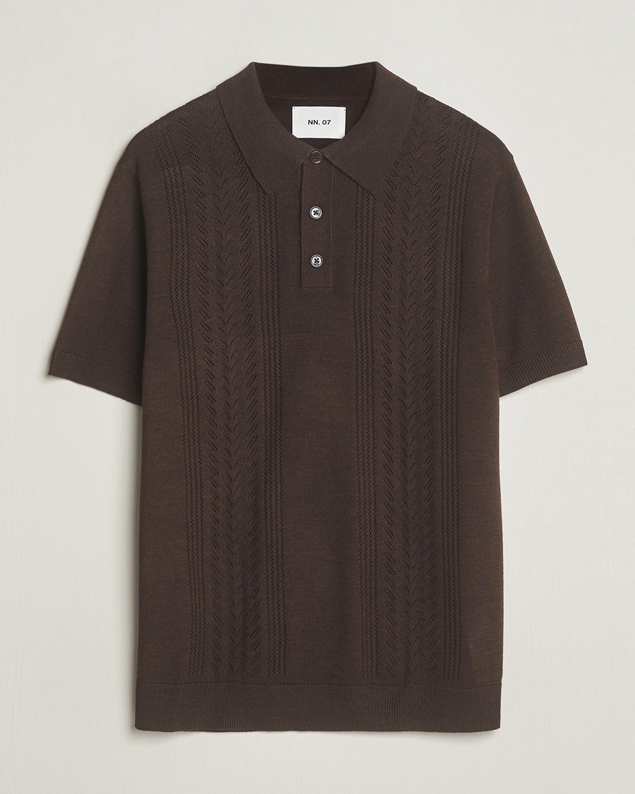 Herre | Polotrøjer | NN07 | Thor Knitted Polo Slate Brown