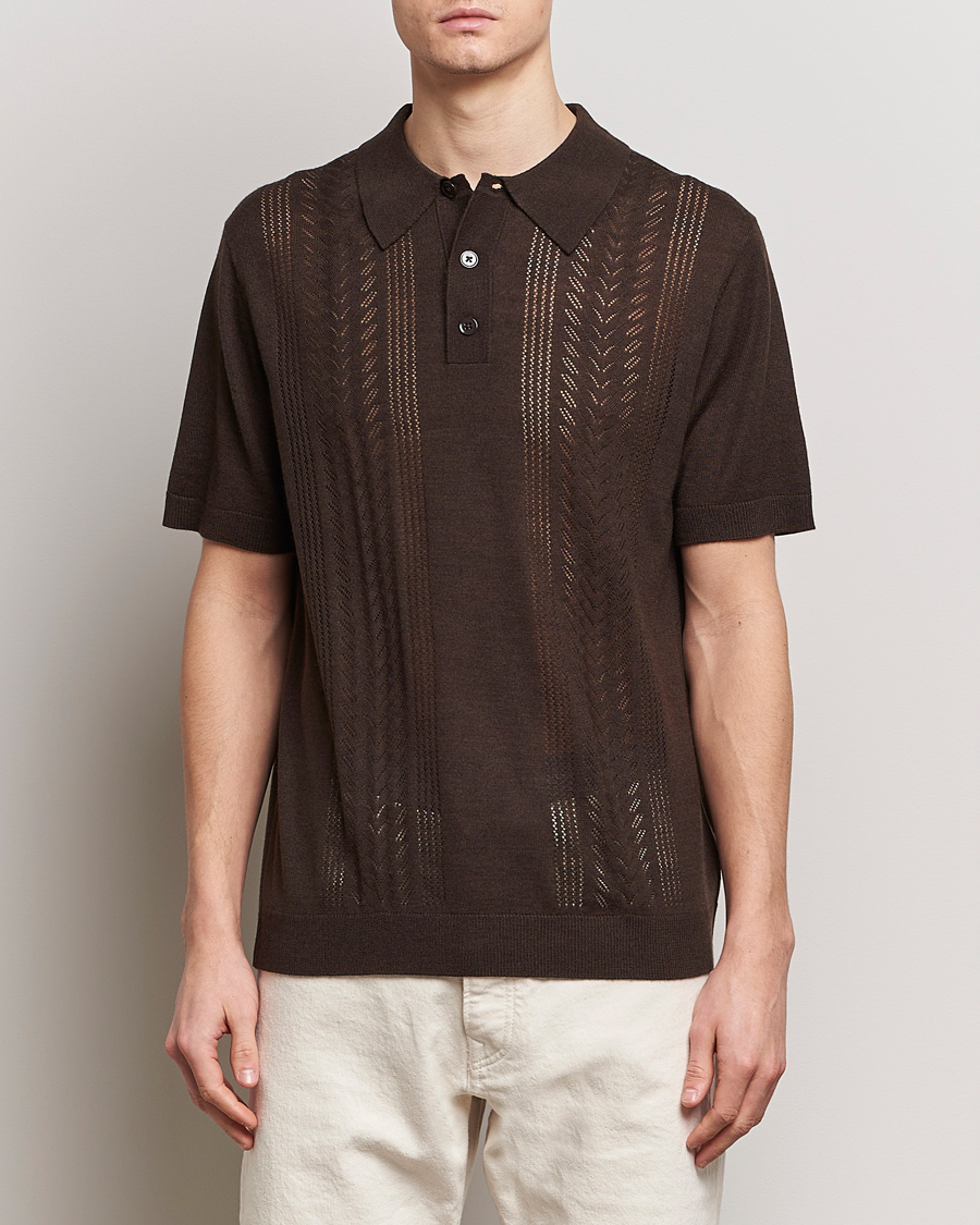 Herre | Polotrøjer | NN07 | Thor Knitted Polo Slate Brown