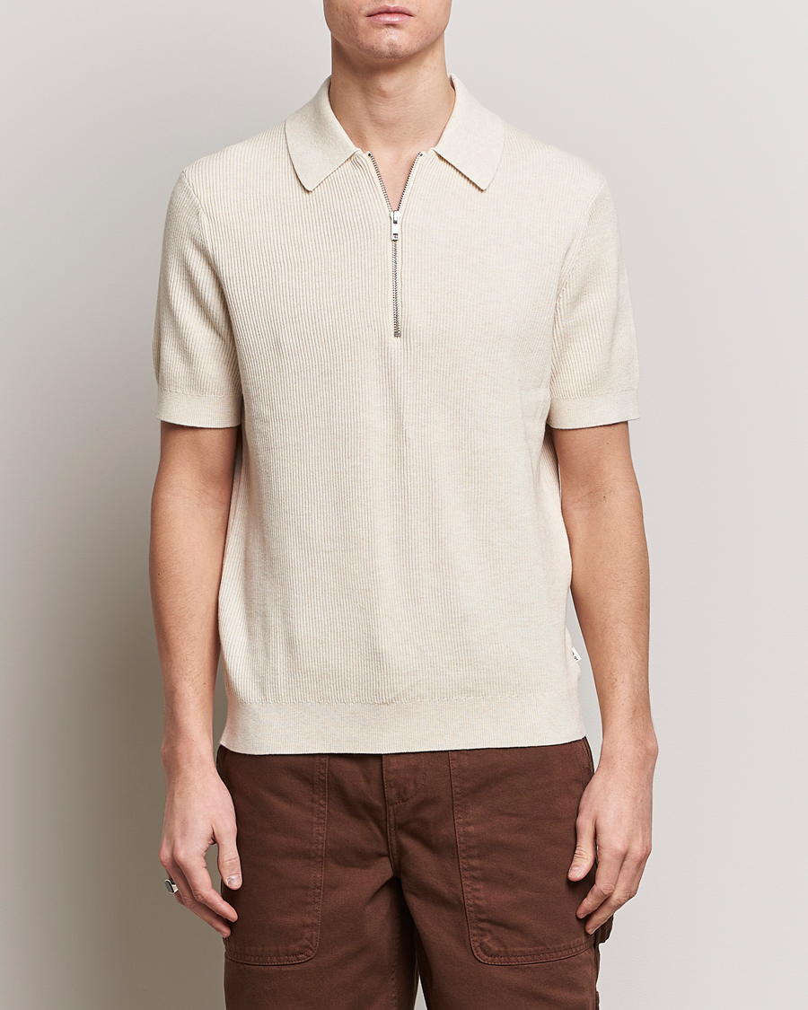 Herre | Polotrøjer | NN07 | Hansie Zip Polo Ecru