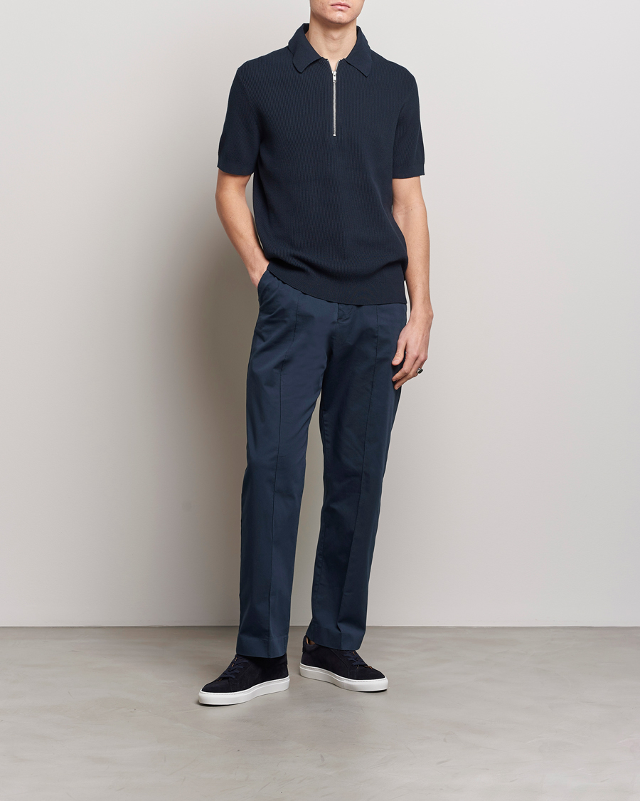 Herre | Polotrøjer | NN07 | Hansie Zip Polo Navy Blue