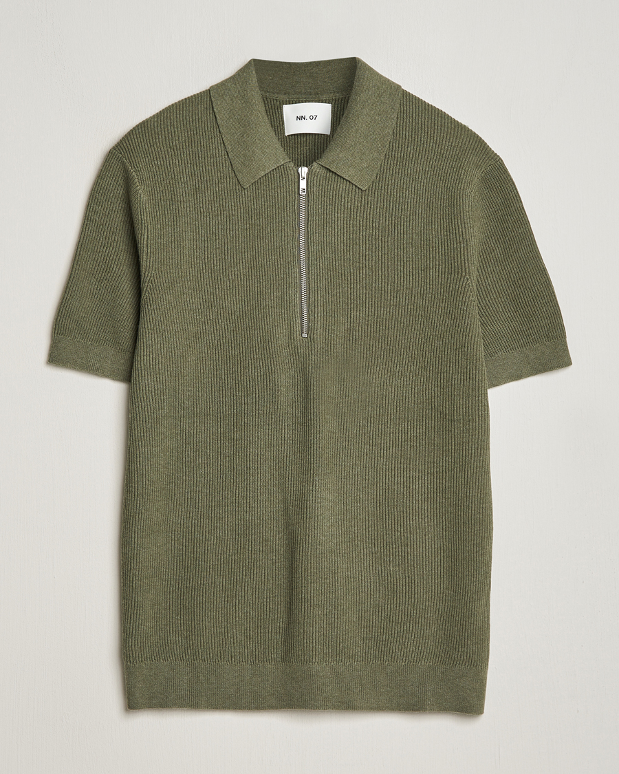 Herre | Polotrøjer | NN07 | Hansie Zip Polo Capers Green