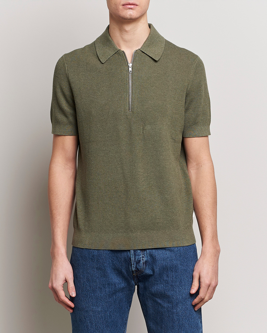 Herre | Polotrøjer | NN07 | Hansie Zip Polo Capers Green