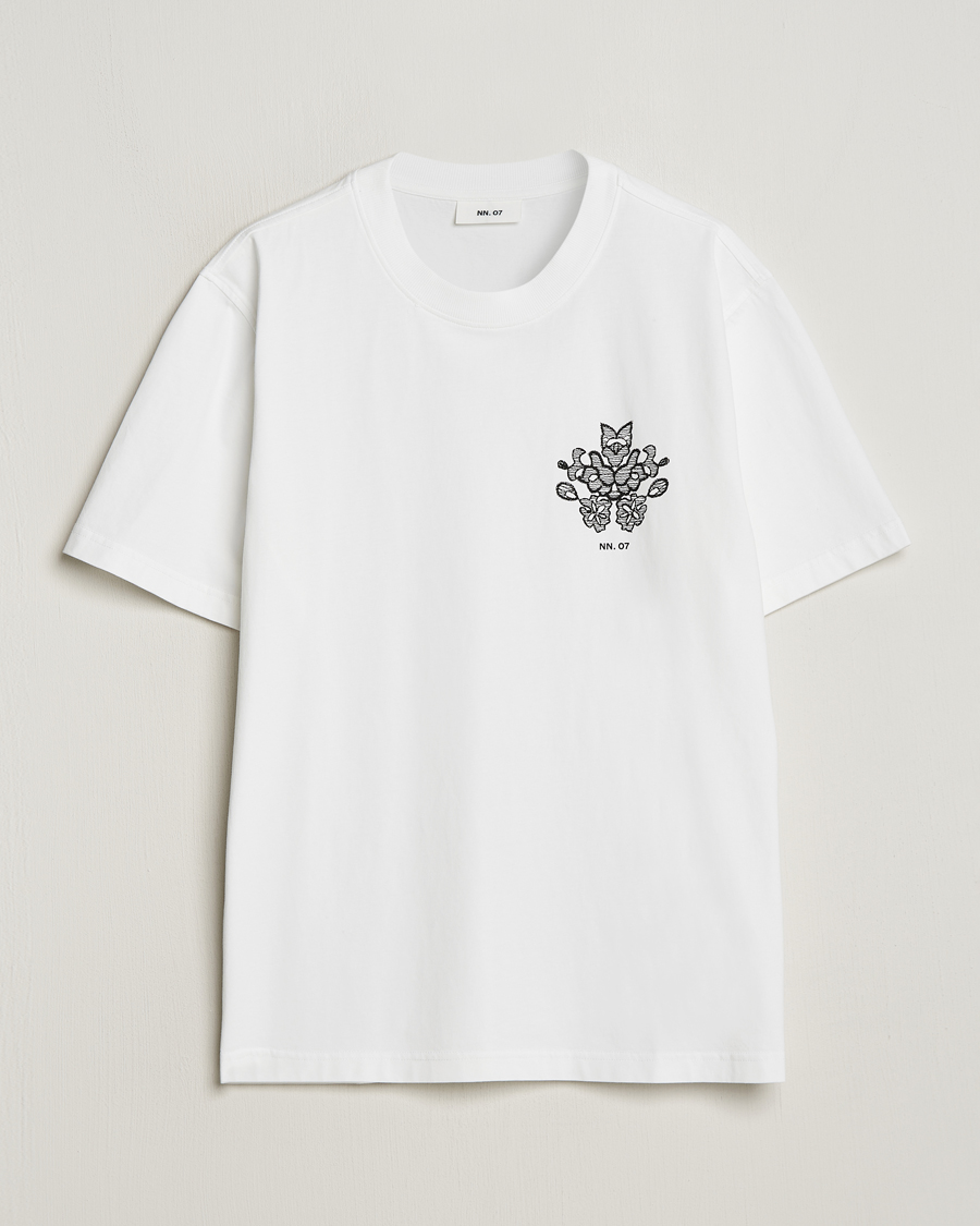 Herre | T-Shirts | NN07 | Adam Printed Crew Neck T-Shirt White