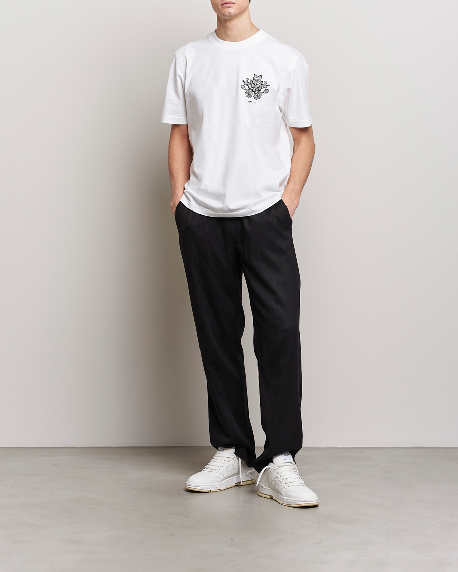Herre | T-Shirts | NN07 | Adam Printed Crew Neck T-Shirt White
