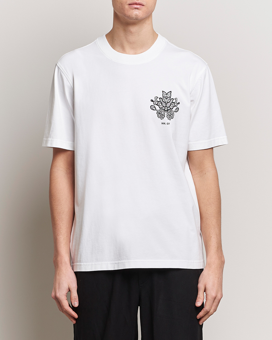 Herre | Afdelinger | NN07 | Adam Printed Crew Neck T-Shirt White