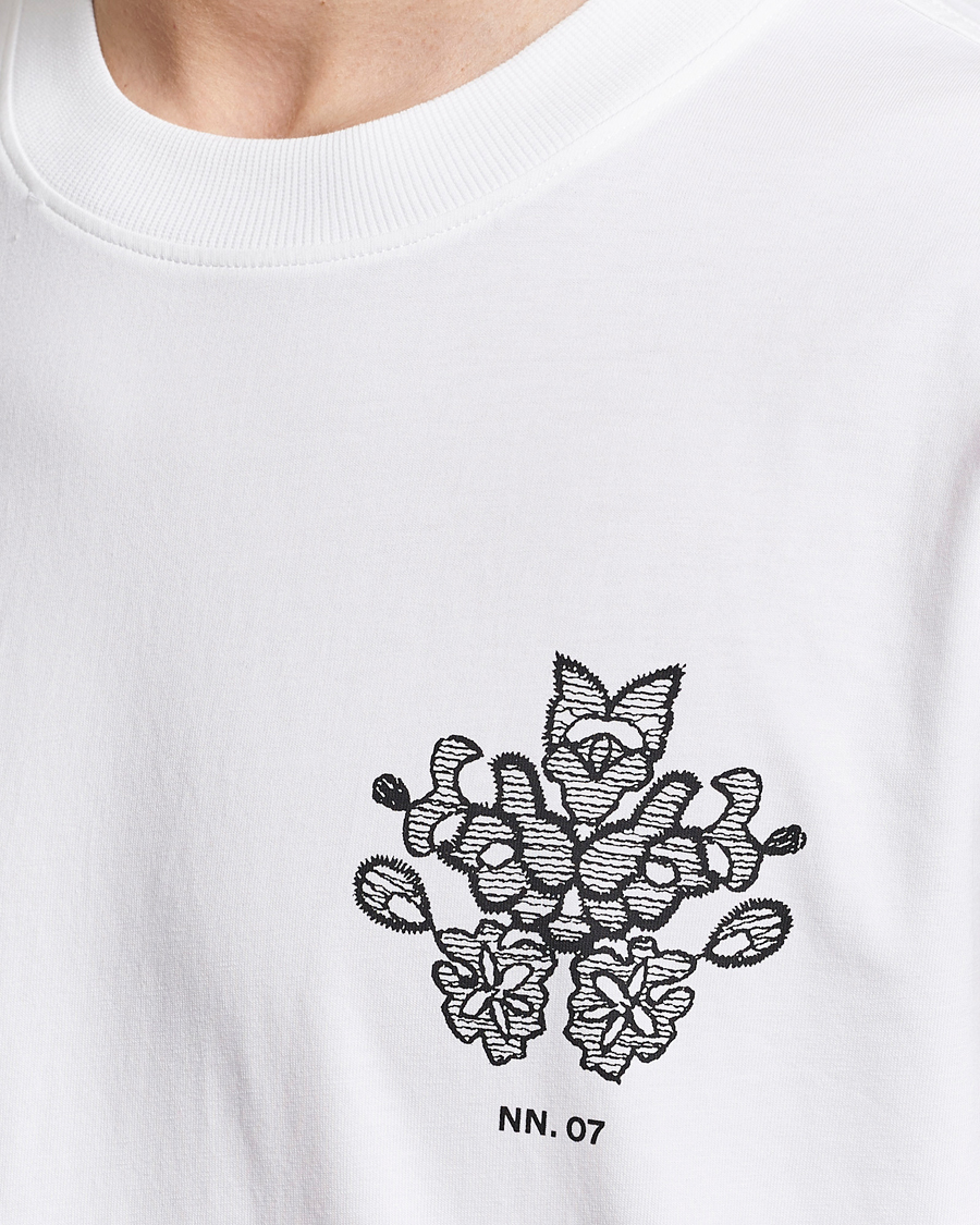 Herre | T-Shirts | NN07 | Adam Printed Crew Neck T-Shirt White