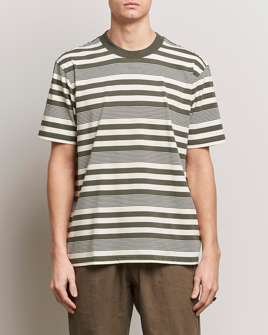 Herre | Tøj | NN07 | Adam Striped Crew Neck T-Shirt Capers Green