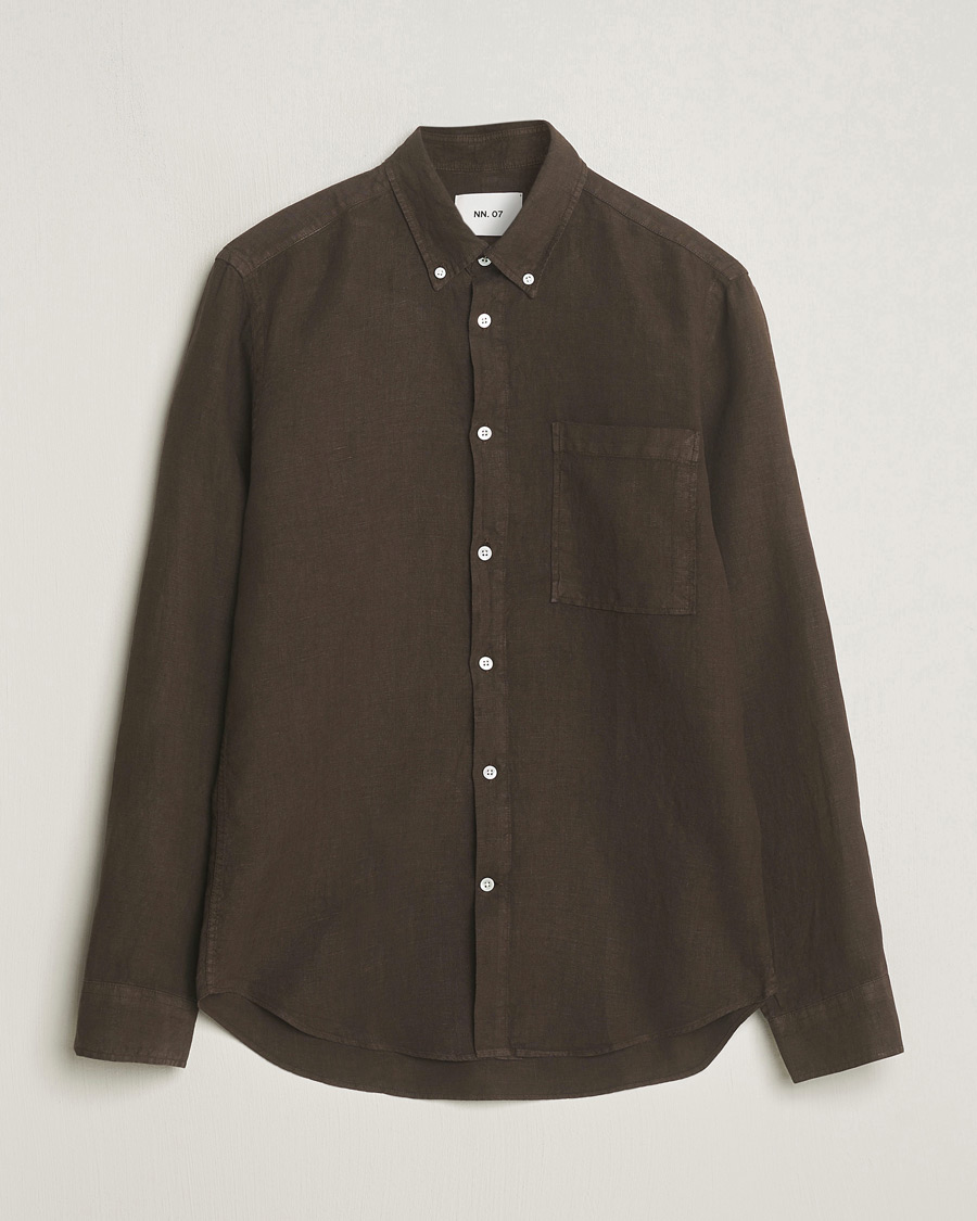 Herre | Skjorter | NN07 | Arne Linen Shirt Demitasse Brown